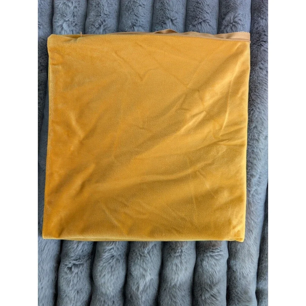 Pillow Sham Gold Crushed Velvet Decorative Pillow Sham Zip Closure 23''x23''